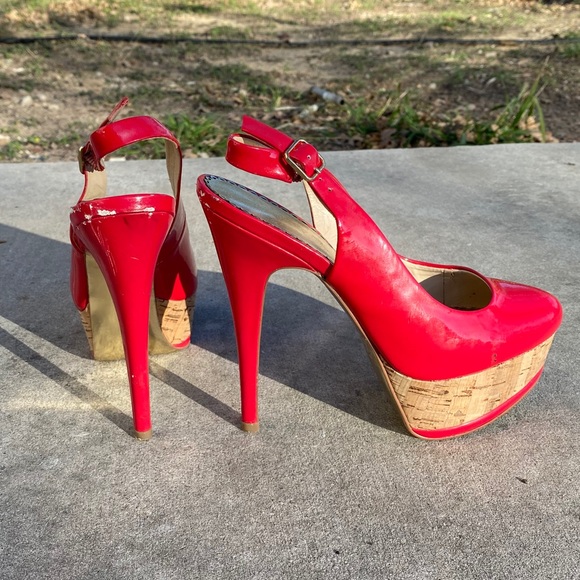 Red Bebe heels - Picture 3 of 3